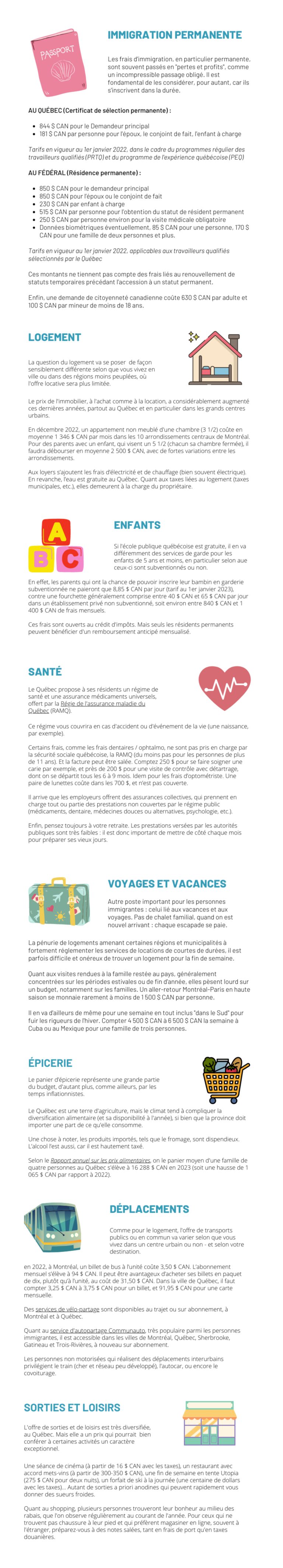 Le coût de la vie au Québec - Immigrant Québec